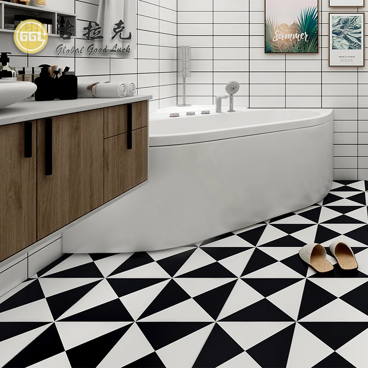 Black & White Ceramic Mosaic Tile for Bathroom Floor and Wall