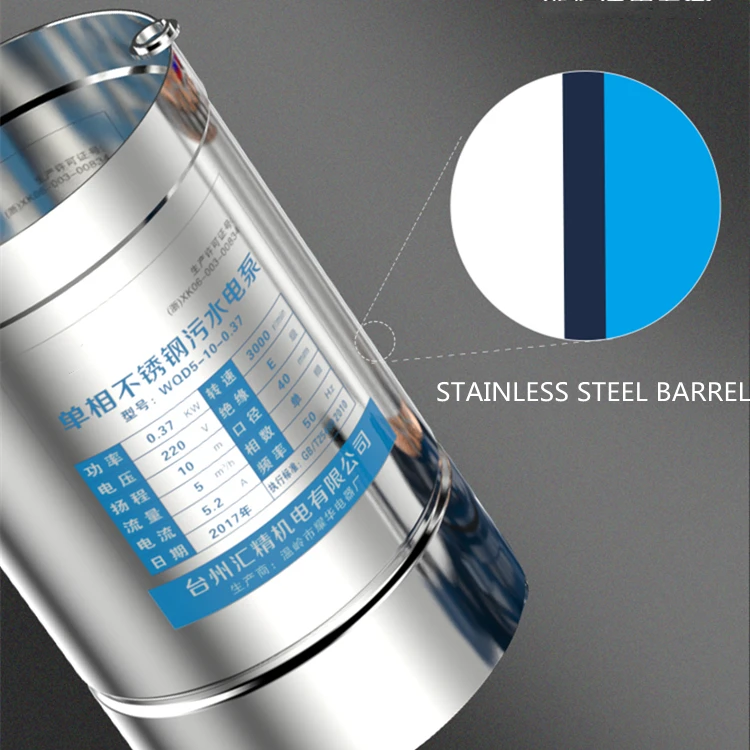 Qiwo bomba submersa QDX3-10-0.37 0.37kw stainless steel mini submersible clean water pump with float switch