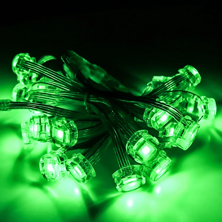 20mm rgb smd5050 built in ic chip gs8208 addressable 12v one pixel led light with double data pixel led string light