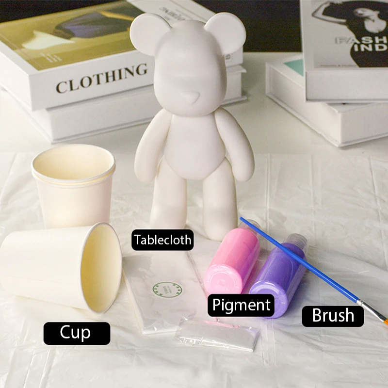 2024 TikTok Hot Sale DIY Resin Bear Sculpture Art Kit Handmade PVC Animal Full Colors Painting Inspired Anime Kids Sizes