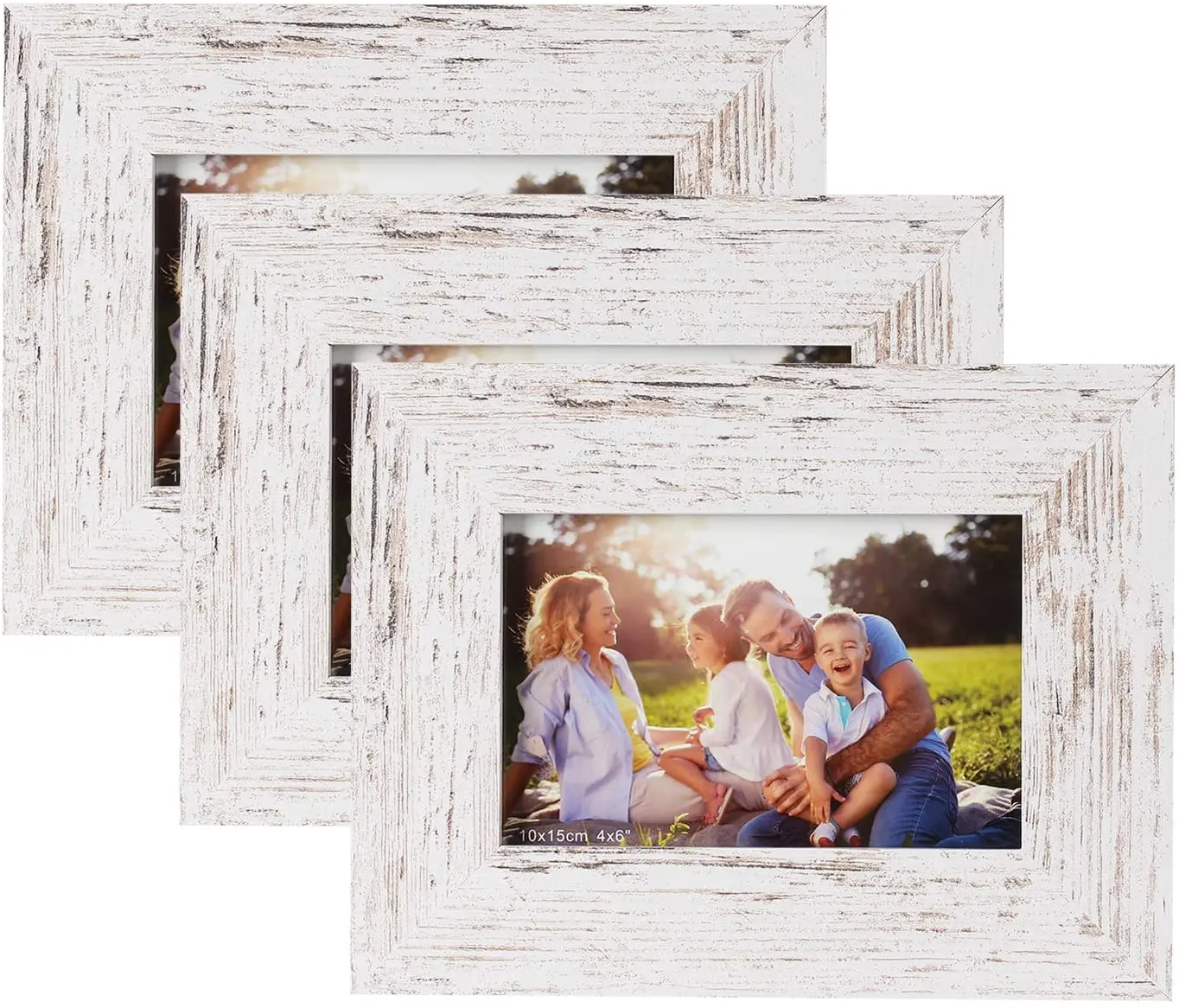 Wood Photo Frames Accueil Vintage Wooden Rustic Picture Frame Set with High Definition Glass for Wall Mount Table Top