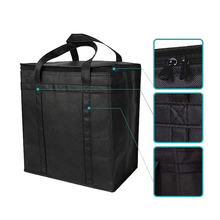 Promotional Non Woven Insulated Outdoor Picnic Food Cooler Bag Custom Logo Wine Tote Cooler Bag