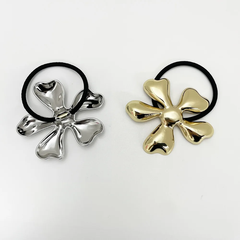 Wholesale Minimalist Cold Style Shell Headband Hair Accessories High Elastic Hair Ring Alloy Jewelry Rubber Band Horse Hair Rope