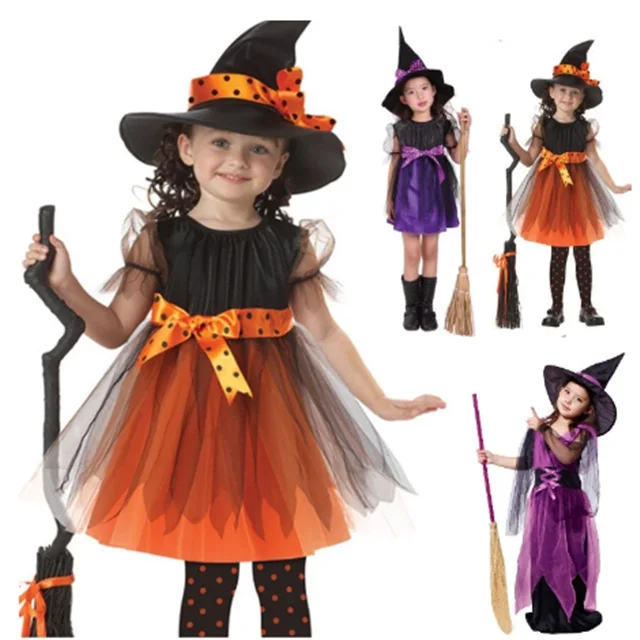 
halloween costume for kids baby girls children vampire witch costume girl cosplay Carnival Party princess fancy dress up clothes 