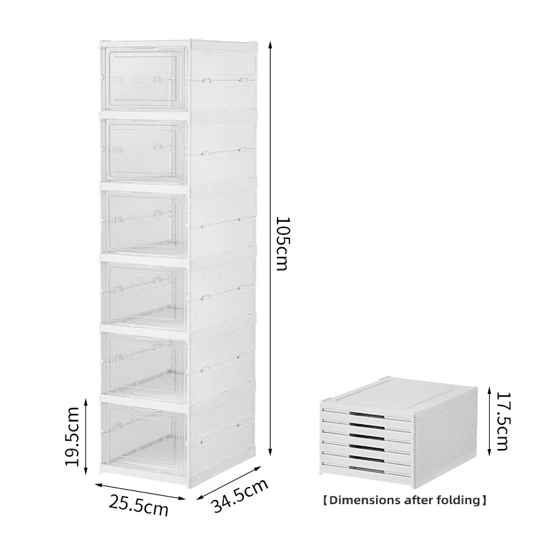 Home Organizer Stackable Transparent Plastic Folding Shoe Box for SpaceSaving Storage