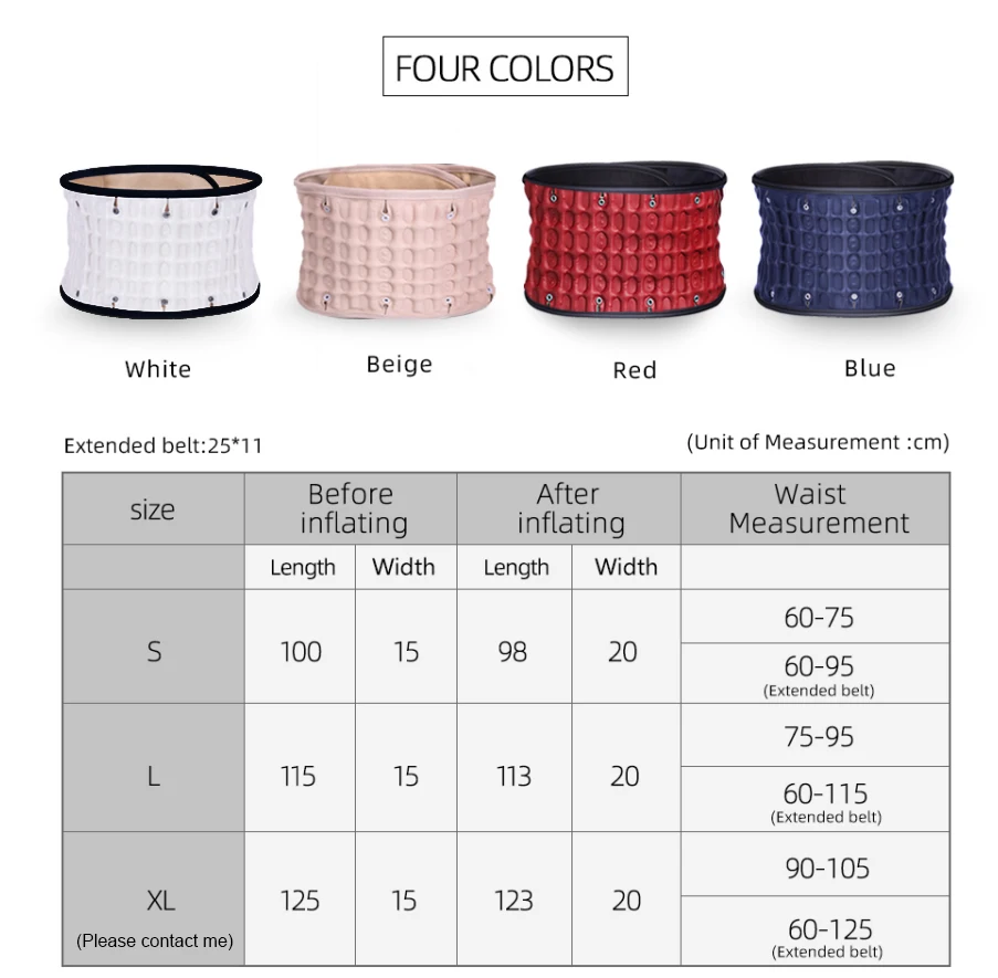 High Quality Air Pressure Lumbar Back Belt Support Traction Air Decompression For Relief Waist Lumbar Decompression Belt