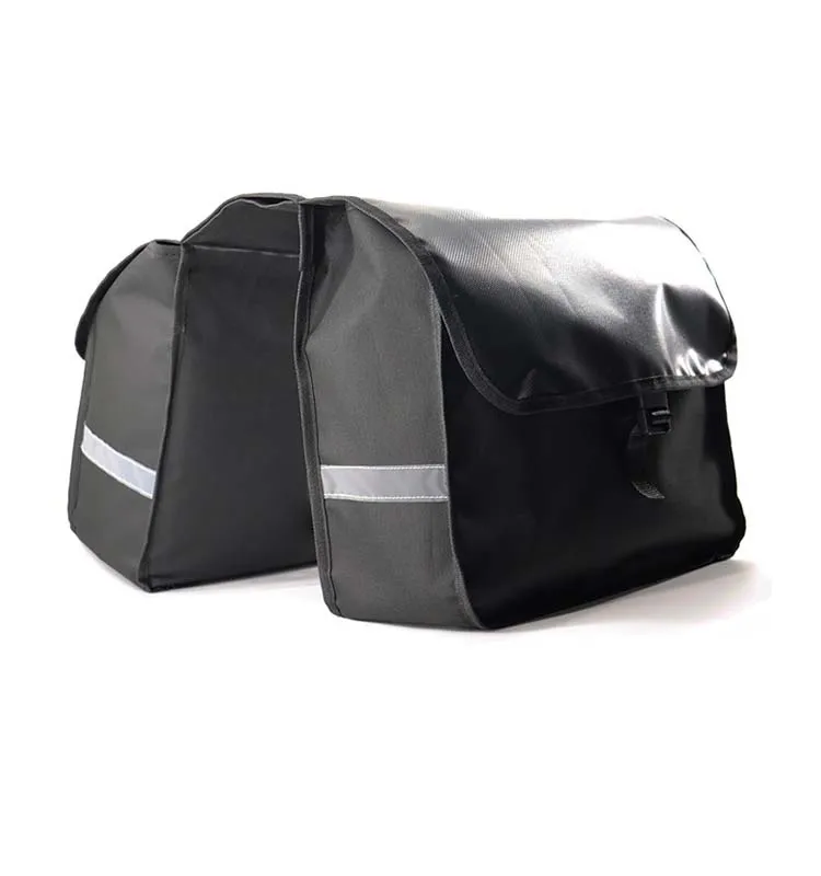 Outdoor  Bike bag Waterproof  bicycle double rear pannier bag  with reflective stripe