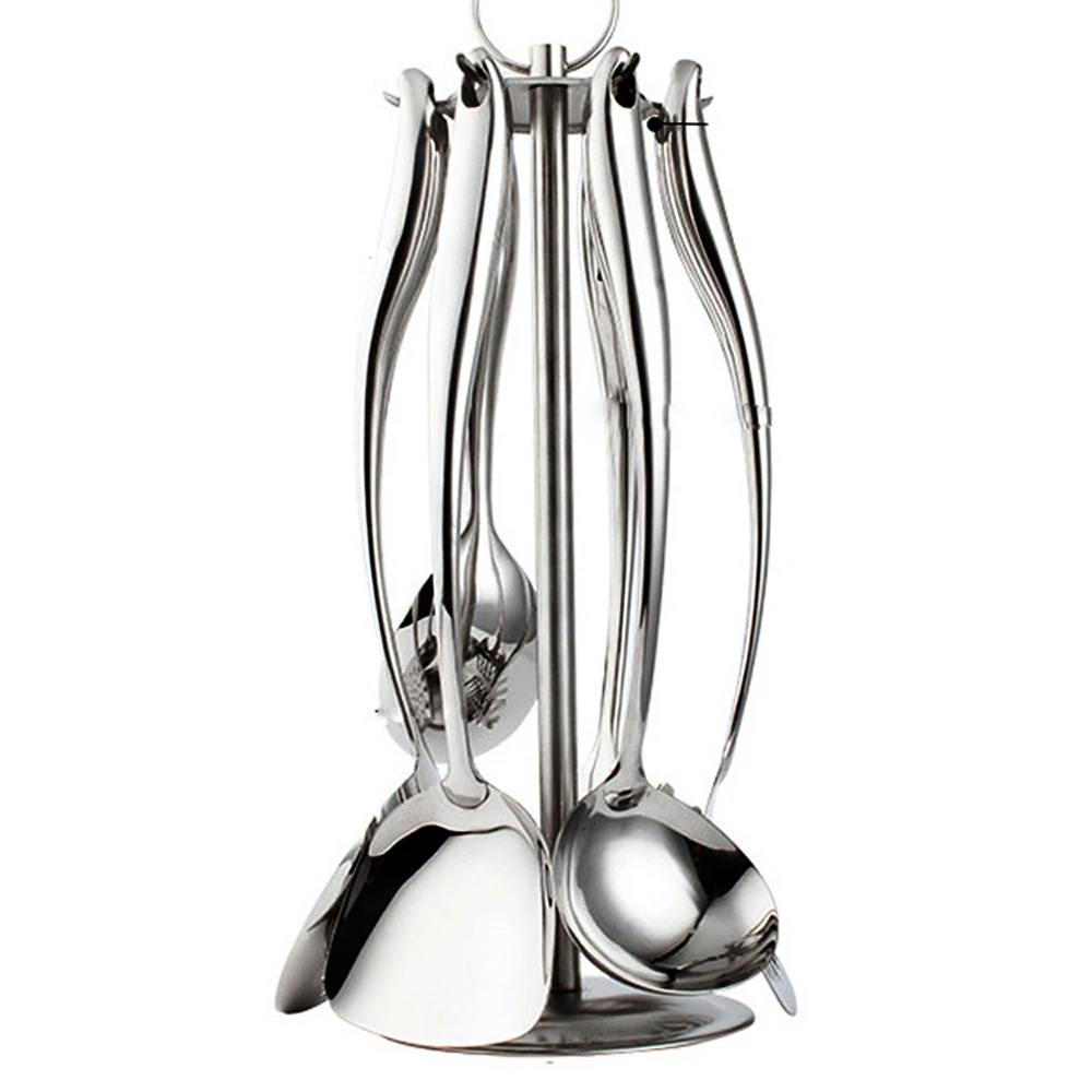 Hollow ergonomic handles stainless steel soup ladle spoon mirror polished kitchen gadgets turner cookware serving utensils set