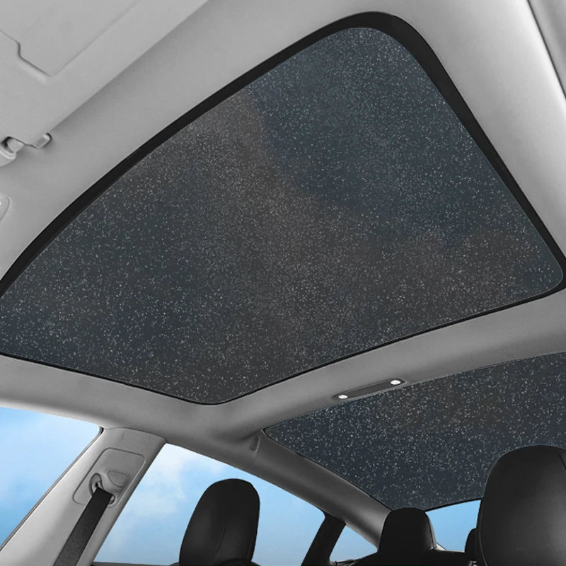 
Car Roof Glass Sunshade Starry sky Skylight Blind Sunroof For Tesla Model Y model 3 Foldable Glass Roof Sun shade Curtain 