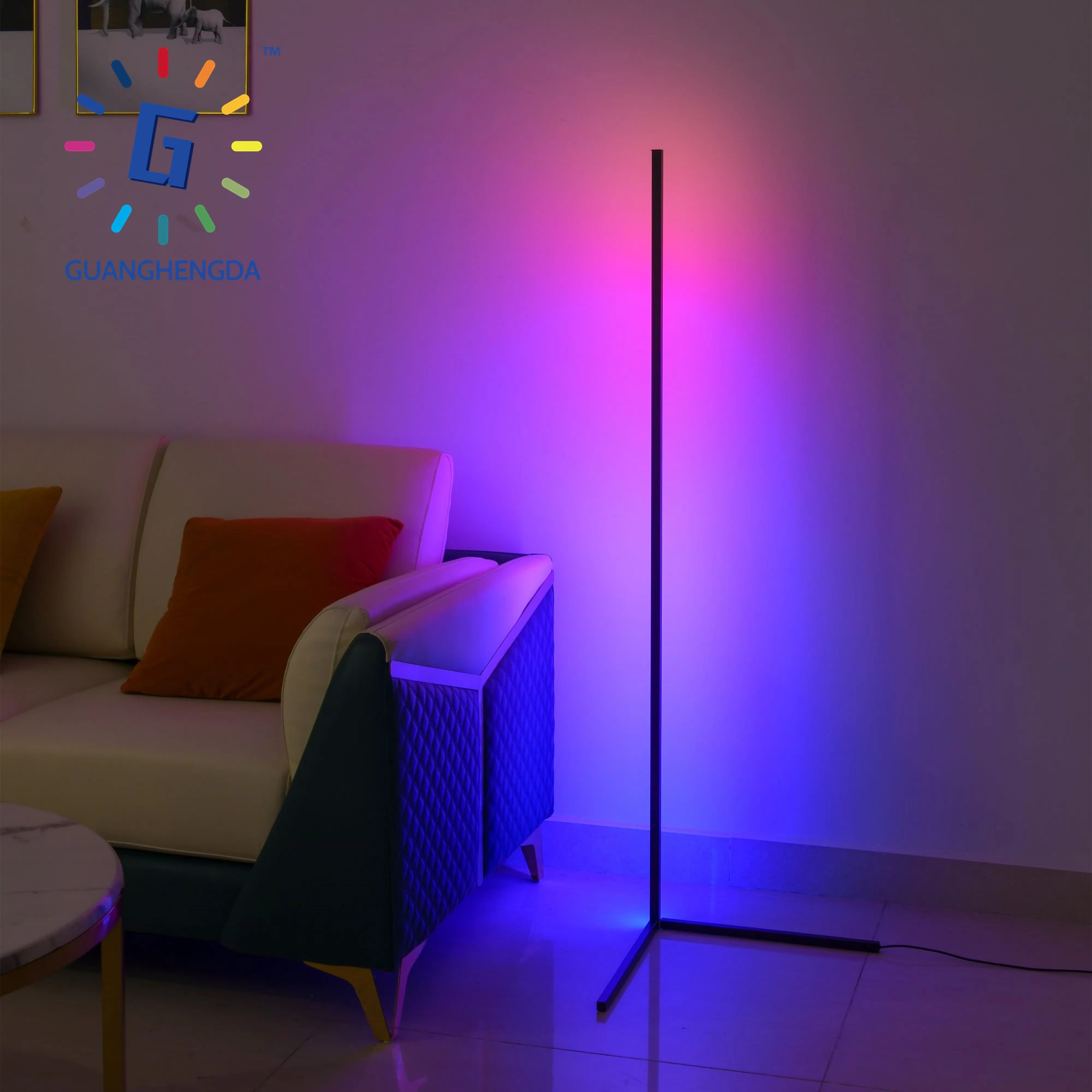  Современный скандинавский светодиодный Rgb светильник меняющая цвет Минималистичная напольная лампа с дистанционным управлением через приложение простым штоком штативом угловым и цветным светом для