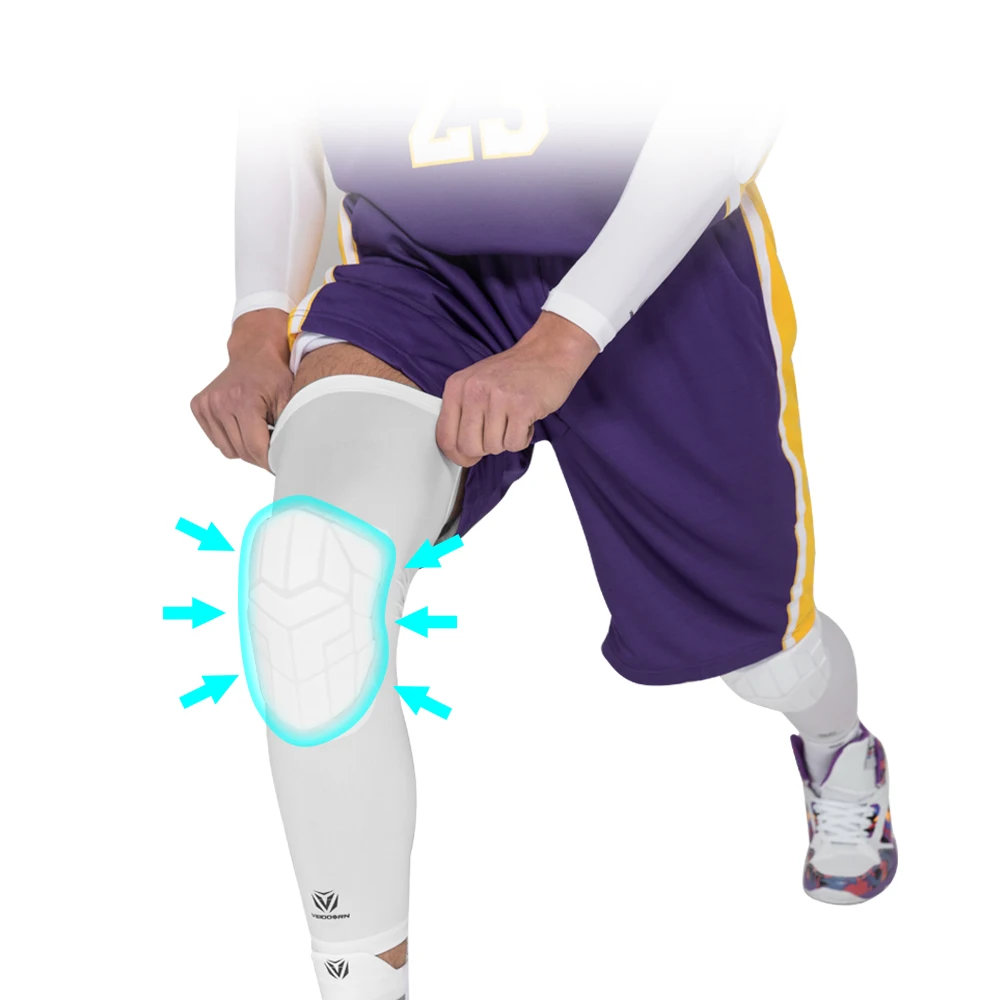 Elastic Compression Basketball Knee Support Sleeve Pads Brace Protector with Honeycomb for Sports Gym Workout