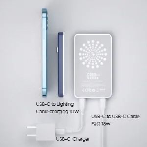 Для iphone 12 15 Вт магнитный беспроводной зарядный блок питания 5000 мАч PD 18 80 г мини тонкий маленький карманный аккумулятор Прямая поставка