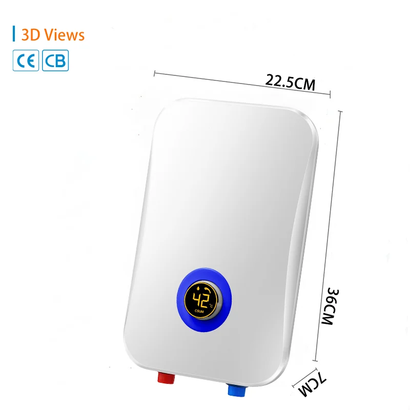 Energy-saving  Hot Selling Mini Bathroom Shower Tankless Water Heater Geyser Instant Electric Water Heater