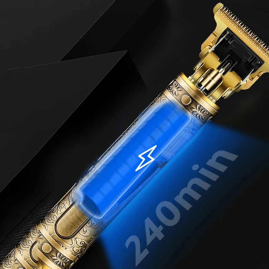 Professional Vintage Rechargeable Hair Trimmer R Blade Trimmer Haircut Set Cordless T9 Hair Clipper