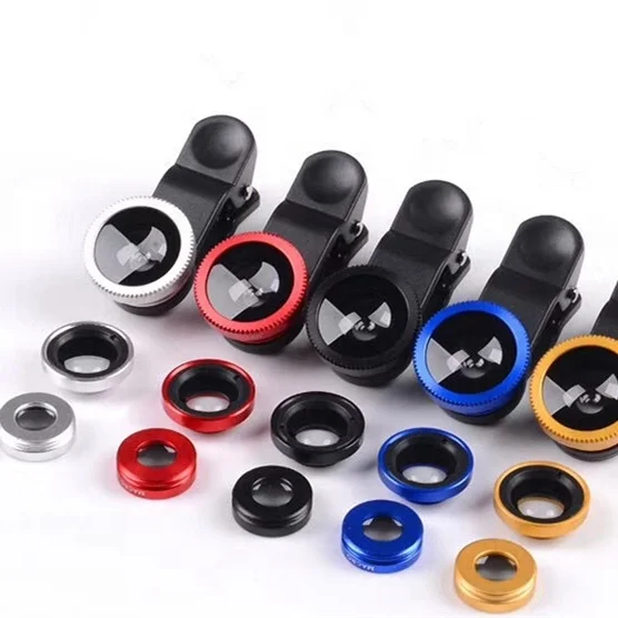 Portable camera lens kit 3 in 1 fish eye lens with 0.67x wide angle