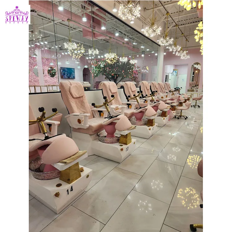 Luxury Shiatsu Salon Pedicure Chair with Remote Control Upholstery and Pipeless Jets