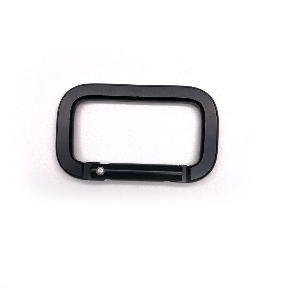 BT-A19 2 Inch Carabiner Black Sliver Rectangle Square Shaped Small Unique Aluminum Hooks Rectangular Carabiner Snap Hook Keychai