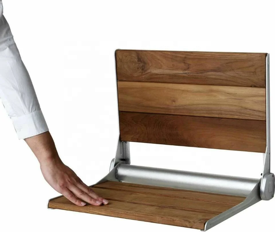 space saver wood & aluminum material wall mounted foldable seats