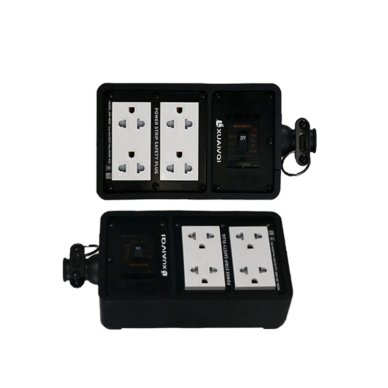 Black waterproof tabletop socket safety multiple power socket 16A 250V