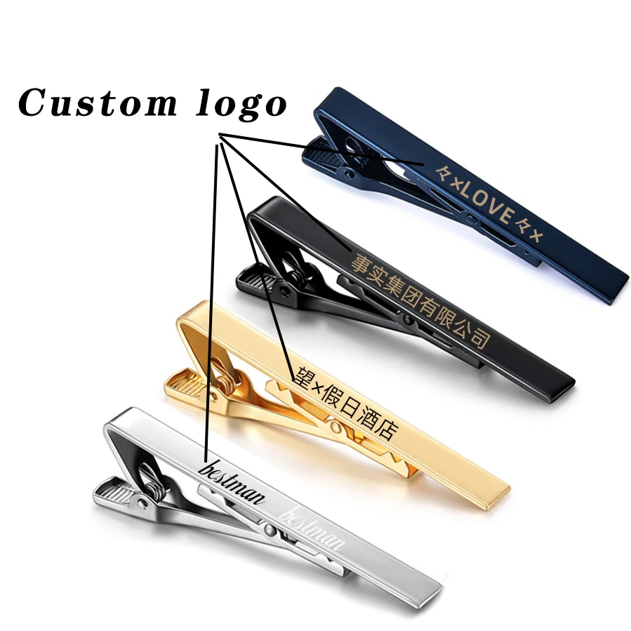 Silver anchor laser LOGO tie clip brass gold glasses tie accessories feather oil inlaid diamond