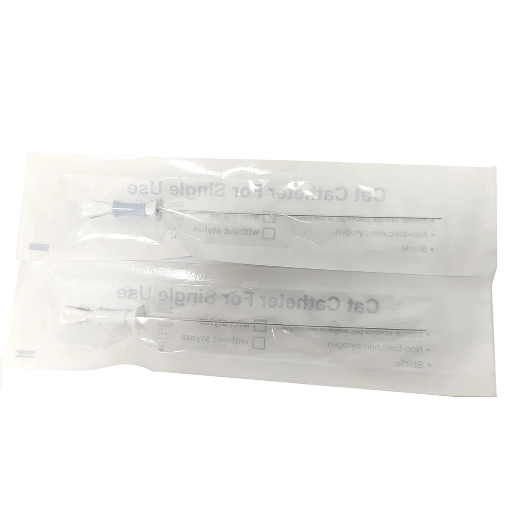 1.0*130mm and 1.3*130mm urinary foley cat catheter Disposables Cat Catheter with Stylet without stylet