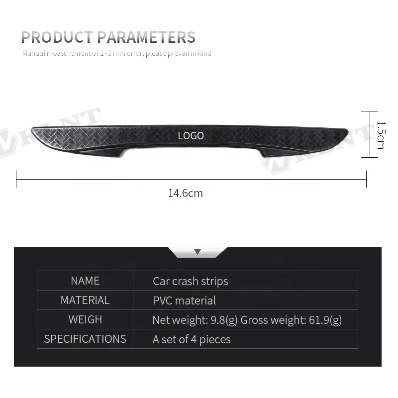 Factory Custom Logo 4pcs Universal PVC Anti-scratch Protection Car Door Handle Protection Sticker