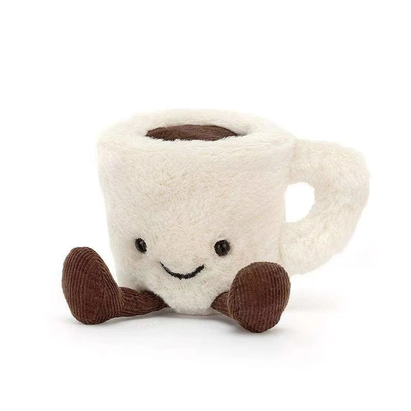 Custom Unisex Cute Plush Coffee Cup Toy Soft Fabric Bear Model Small Children New Baby Gift with PP Cotton Filling