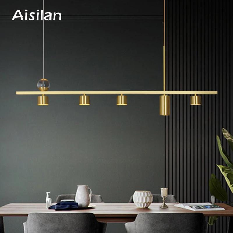 Aisilan Nordic interior design brass home lighting decor crystal downlight chandeliers lamps pendant lights