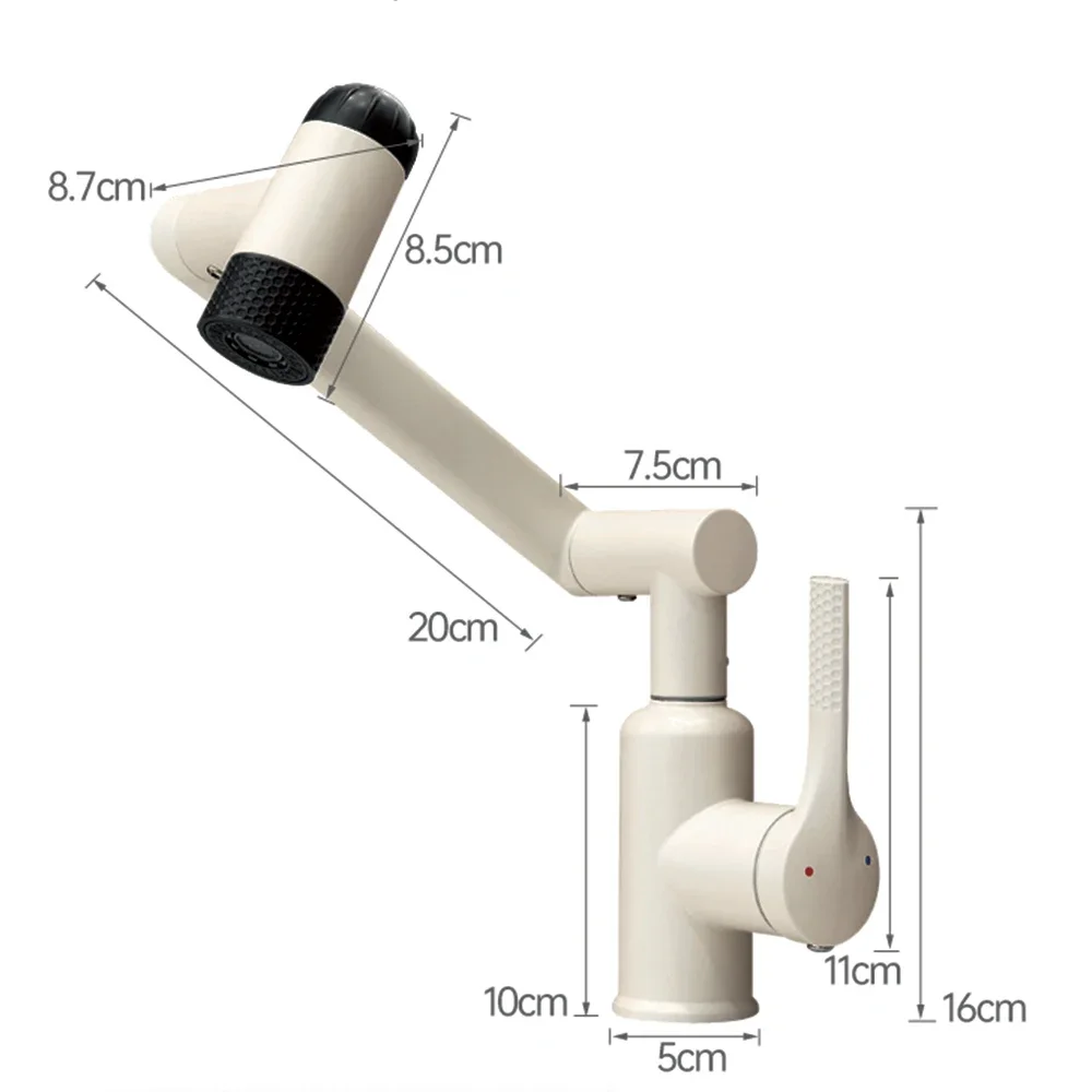 4 Modes 360° Rotation Multi Functional Waterfall Basin Faucet Stream Sprayer Hot Cold Water Sink Mixer Wash Tap For Bathroom