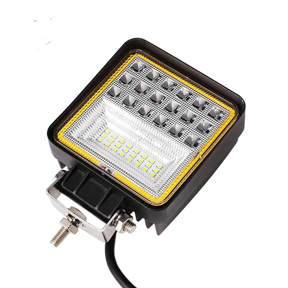 4-inch 126W LED Work Light 12V Car with Aperture square Off-road Vehicle Fog 24V Headlights for Cars