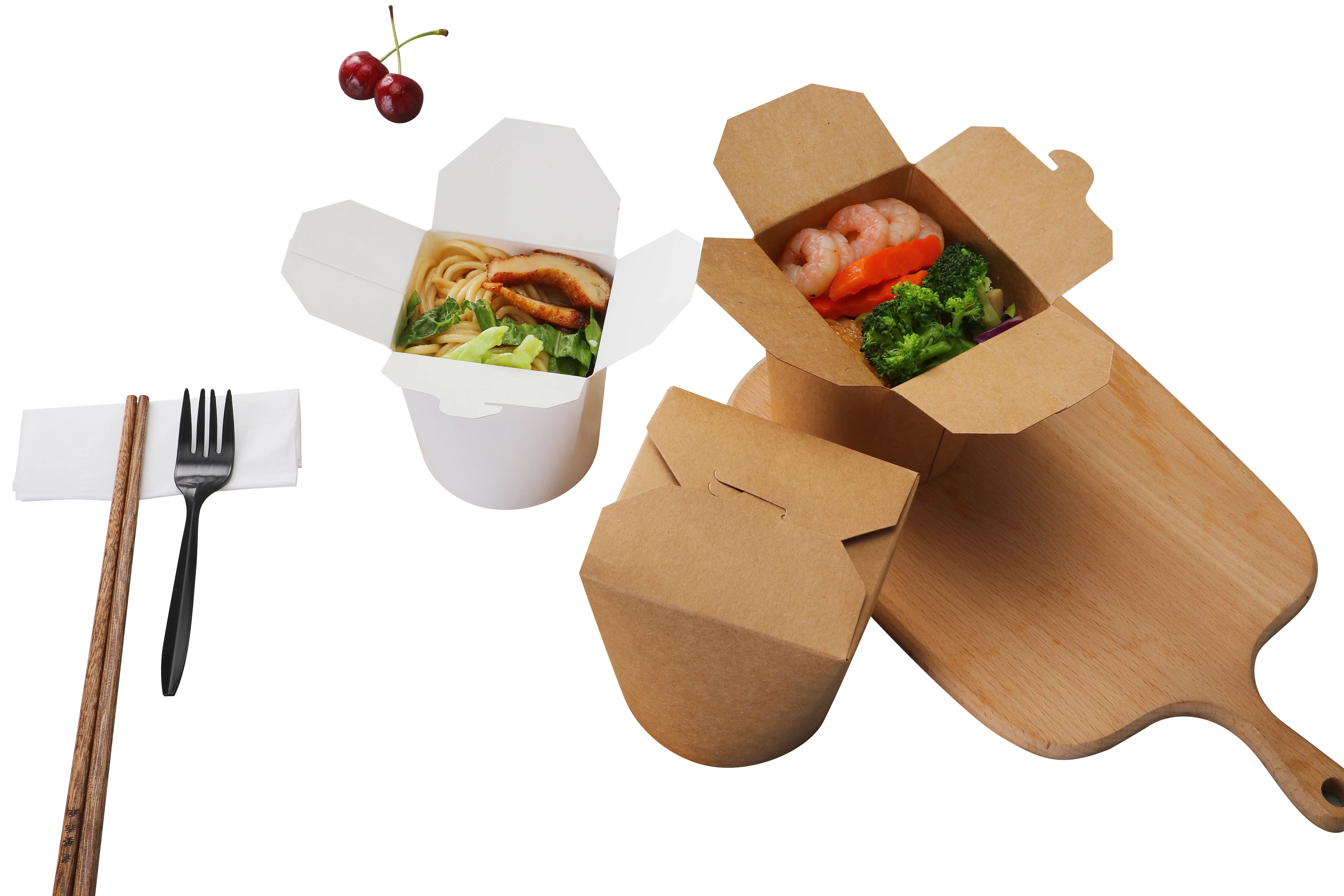 Custom Disposable Takeaway Togo Container Food Grade Restaurant Noodle Salad Packaging Box Take Out Containers