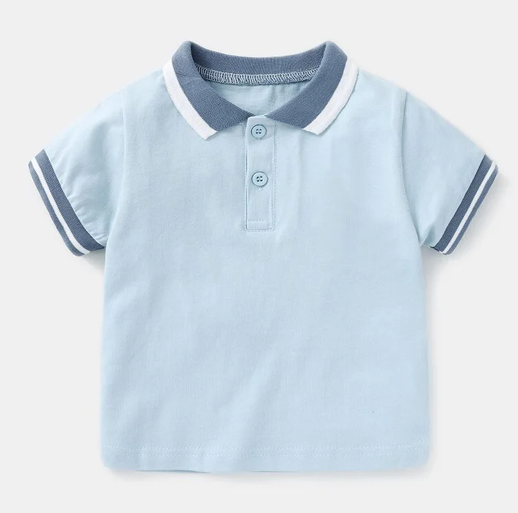 wholesale kids polo shirt summer kids short sleeve gray uniforms school polo shirt custom high quality cotton baby polo shirt