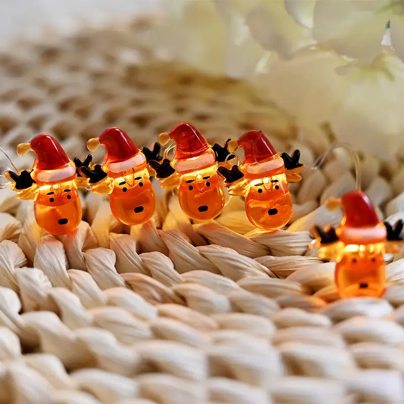 Новые 2024 светодиодные рождественские светильники в помещении с изображением лося праздничные батарейки гирлянды для украшения дерева современное декоративное освещение