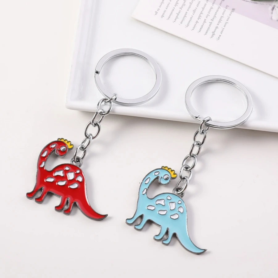 Personalized Custom Pendant Metal Keychain Engraved Metal Keyring Cartoon Dinosaur Zinc Alloy Metal Crafts Key Chain