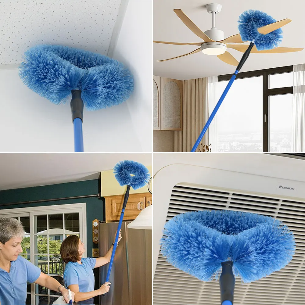 Ceiling Duster Removable Ceiling Fan Blade Cleaner with Telescoping Extension Pole Multifunctional for Cleaning Wall Door Window