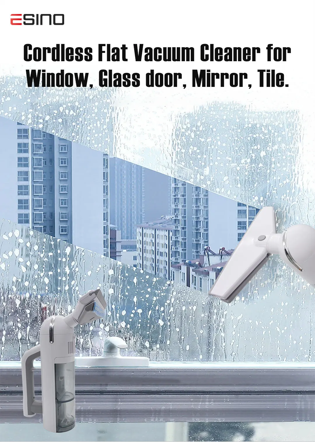 Car Home Wireless Window Vacuum Cleaner Wall Glass Squeegee Telescopic Portable Vacuum Automatic Electric Window Cleaner