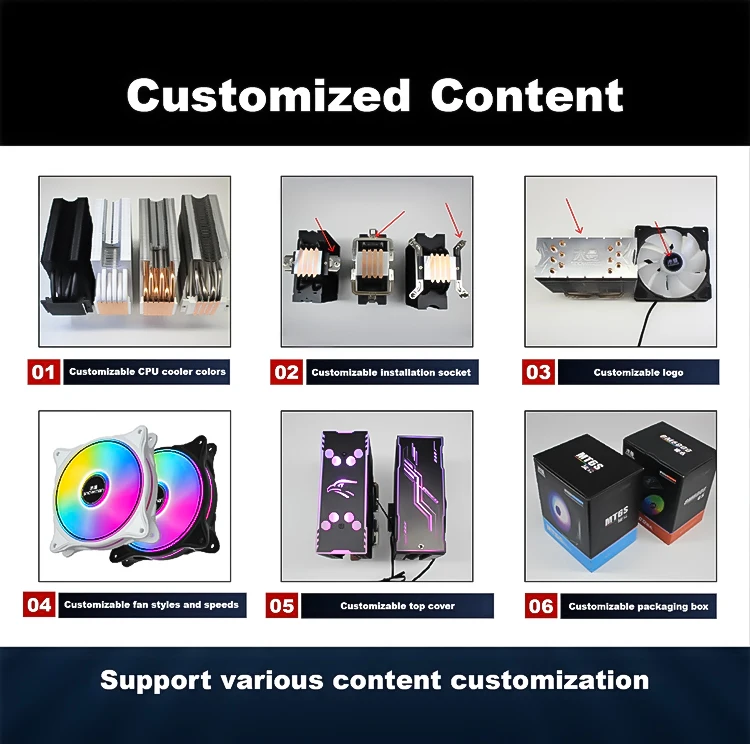 SNOWMAN New Design Colorful LGA 2011 1366 115X 1700 CPU Cooler  AM4 AM5 Cooler CPU Cooing Fan  for Desktop