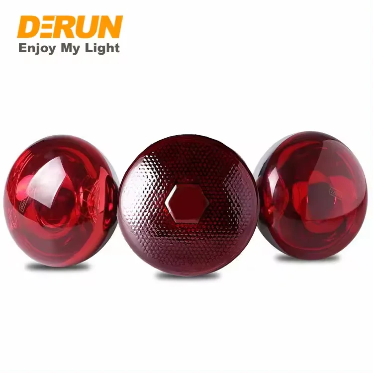125W 150W 175W 250W E27 Base R125 Half Painted Red Infrared Bulb For Animal House Heating