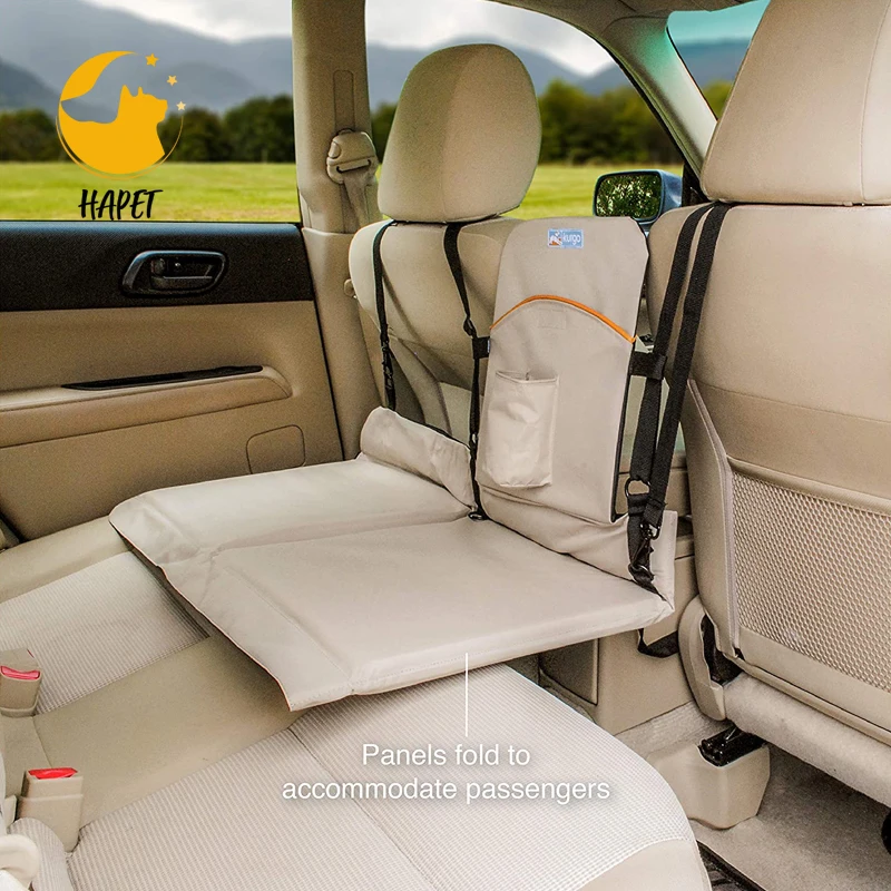 Dog Backseat Bridge Car Extender Seat Bridge for Dogs Padded Pet Car Barrier Reversible Water Resistant Universal Fit
