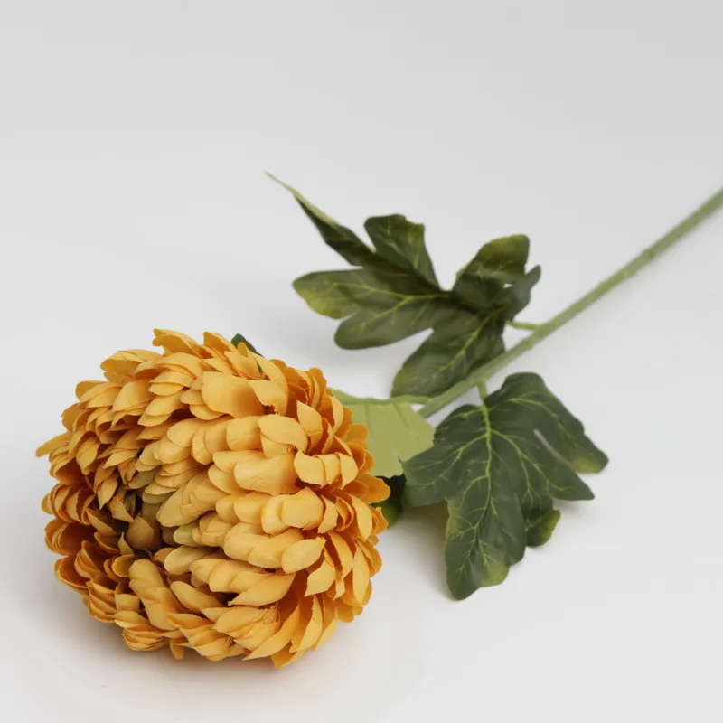 Wholesale single brown head artificial Wedding Decorative flowers chrysanthemum artificial daisy silk flower bouquet