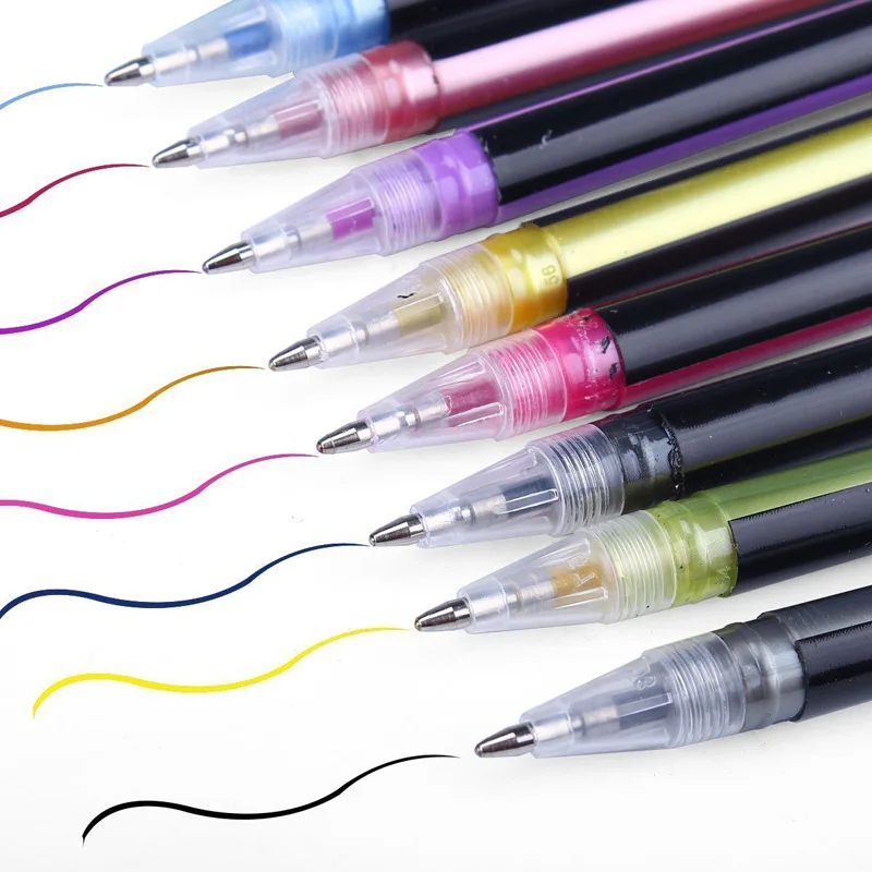 
48pcs Gel Pen Set Refills Metallic Pastel Neon Glitter Sketch Drawing Color Pen School Stationery Marker for Kids Gifts 