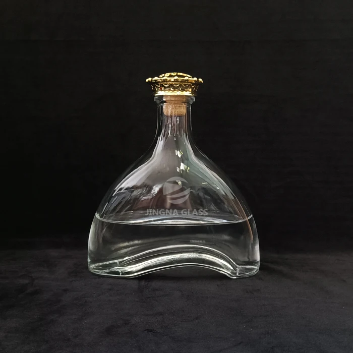 JINGNA Recyclable Unique Customized 750ml spirit brandy whisky glass bottle
