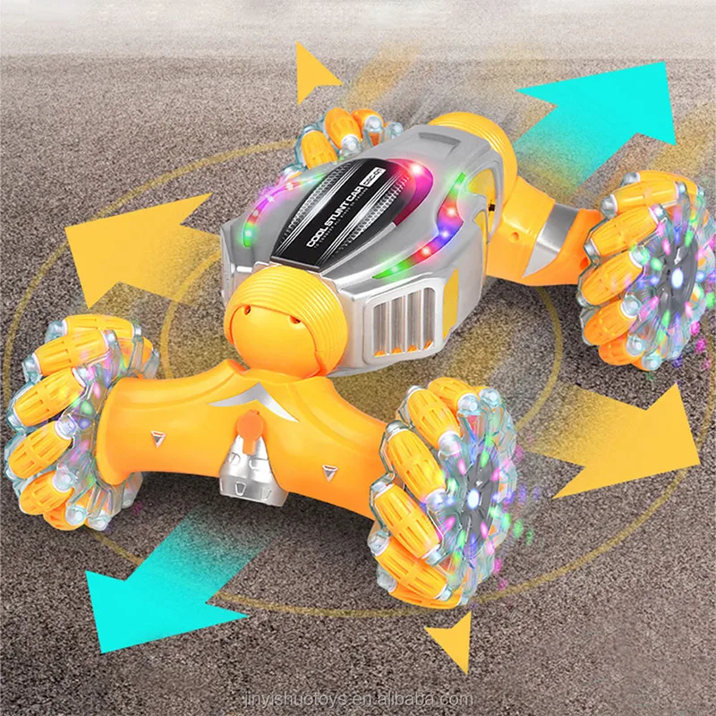 2.4G Hand Watch Gesture Sensing Control Off Road Double Side Spray RC Climbing Stunt Car With Flashing Light