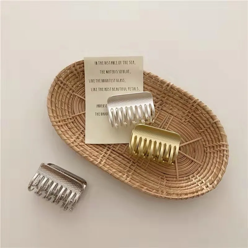 European and American popular hair claws small alloy metal glossy gripper clips new temperament ponytail matte hair clamp female