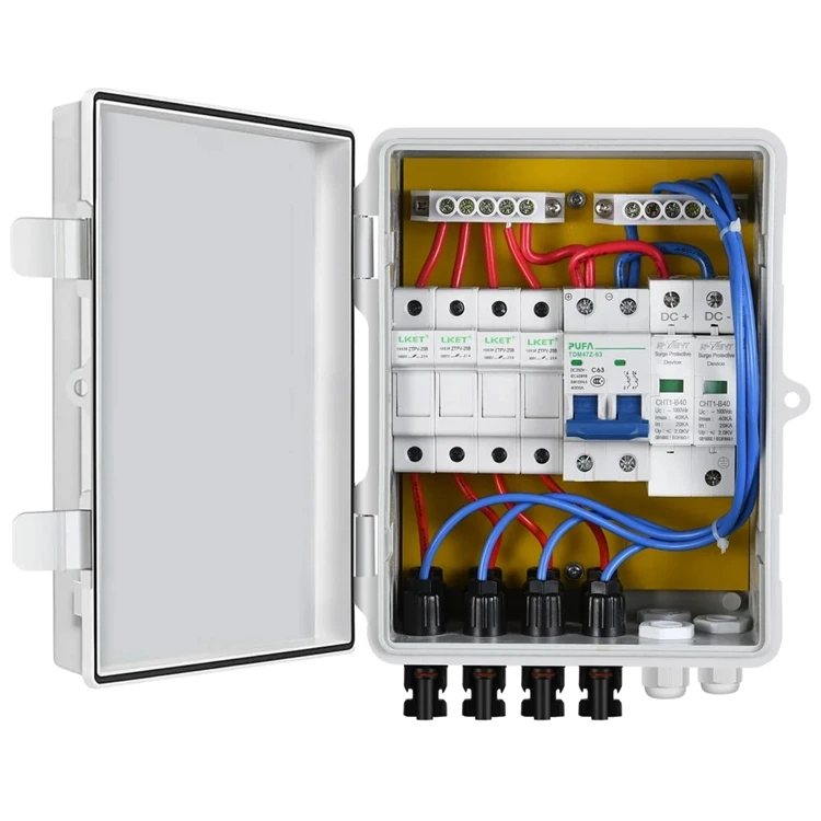 Eco worthy Solar Panel System 4 String PV Combiner Box with 4*10A Circuit Breakers