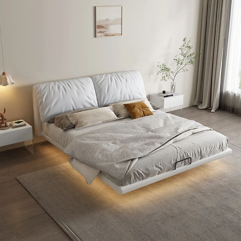 Modern Design Suspended Bed 1.5m or 1.8m Master Bed Luxury Bedroom Furniture Set King Size Double Bed