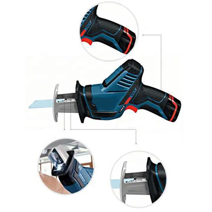 Cordless Reciprocating Saw with LED include 1pcs Wood Saw Blade and 1pcs Metal Saw Blade GSA12V-Li