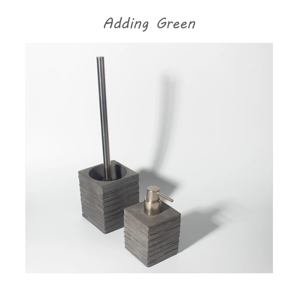 Square Shape Concrete Soap Dispenser Pure Color Cement Lotion Bottle Refillable Shampoo Container