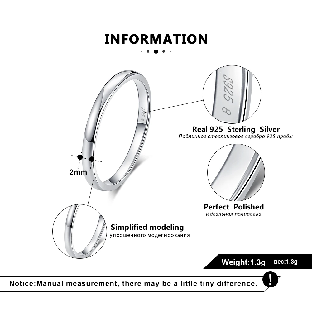 RINNTIN SR74 Classic Jewelry Wholesale 925 Sterling Silver Women Wedding Band Ring