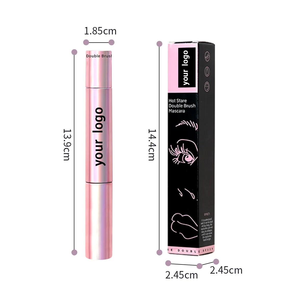 OEM/ODM Free sample Double Brush Mascara 4d Silk Fiber Waterproof Mascara Private Label